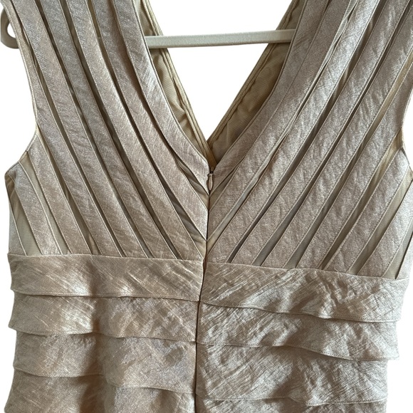 Spiegel Woman’s Size 10 Champagne Gold Ruffled Tiered Cocktail Dress Wedding - Picture 6 of 10
